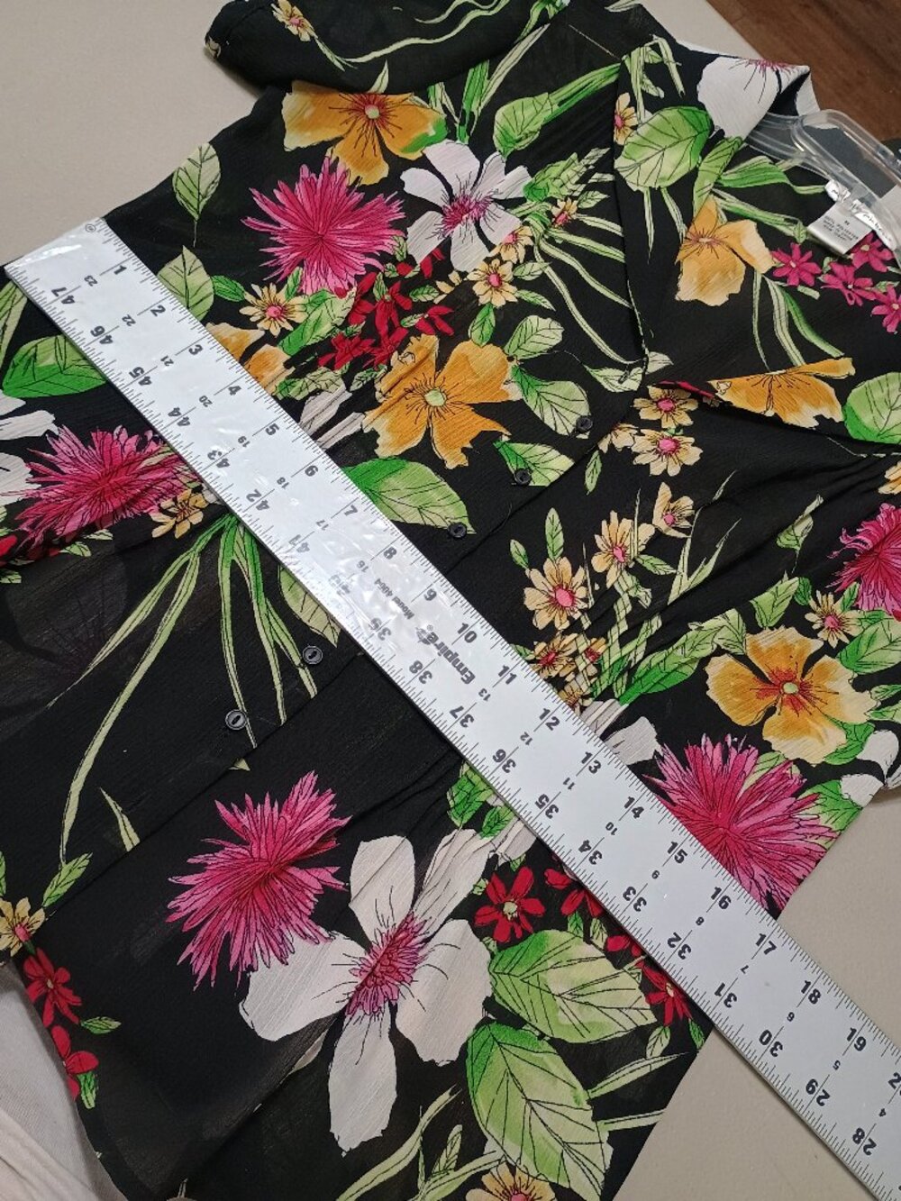 Michele Michelle Black Floral Midi Skirt Set Size Med/Lg - Picture 15 of 16